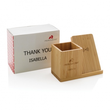 Logotrade promotional merchandise picture of: Calgary bamboo 10W wireless charger