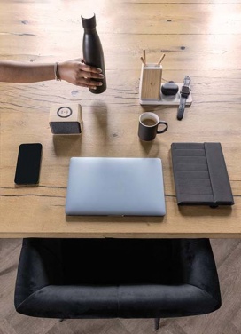 Logo trade promotional giveaways picture of: Ontario recycled plastic & bamboo 3-in-1 wireless charger