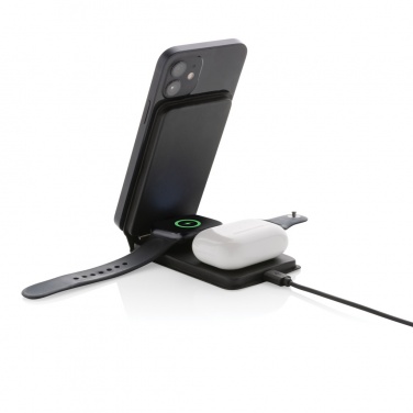 Logo trade promotional gifts picture of: Swiss Peak RCS rPU 15W  3-in-1 magnetic wireless charger