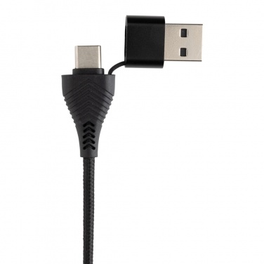 Logo trade promotional items picture of: Link RCS recycled plastic and bamboo dual Input USB hub