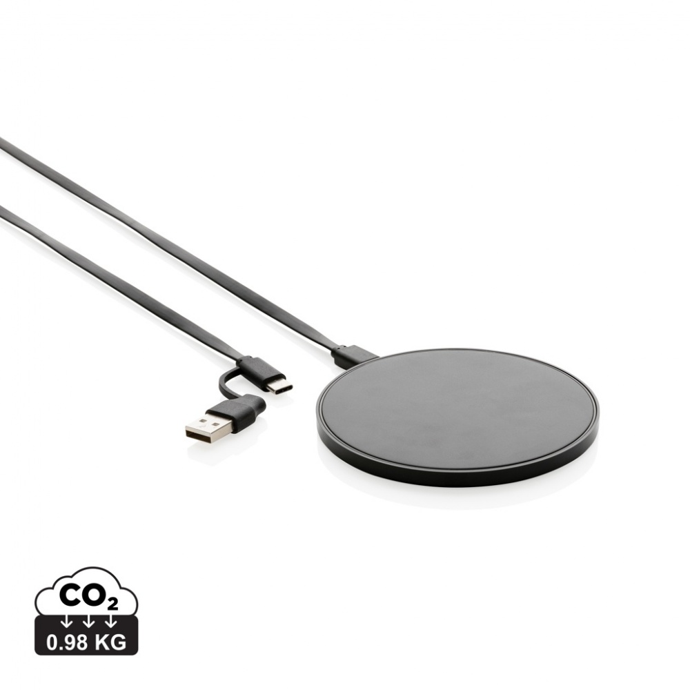 Logo trade advertising products image of: RCS standard recycled plastic 10W wireless charger