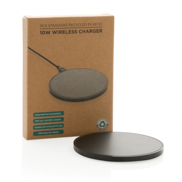 Logo trade promotional merchandise picture of: RCS standard recycled plastic 10W wireless charger