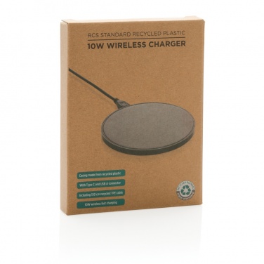 Logotrade promotional gifts photo of: RCS standard recycled plastic 10W wireless charger