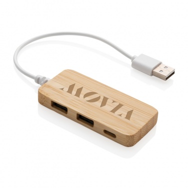 Logotrade business gifts photo of: Bamboo hub with Type-C