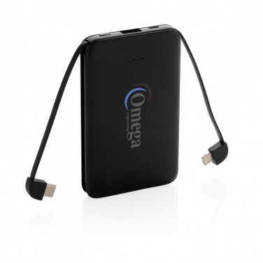 Logotrade corporate gift picture of: 5.000 mAh Pocket Powerbank with integrated cables