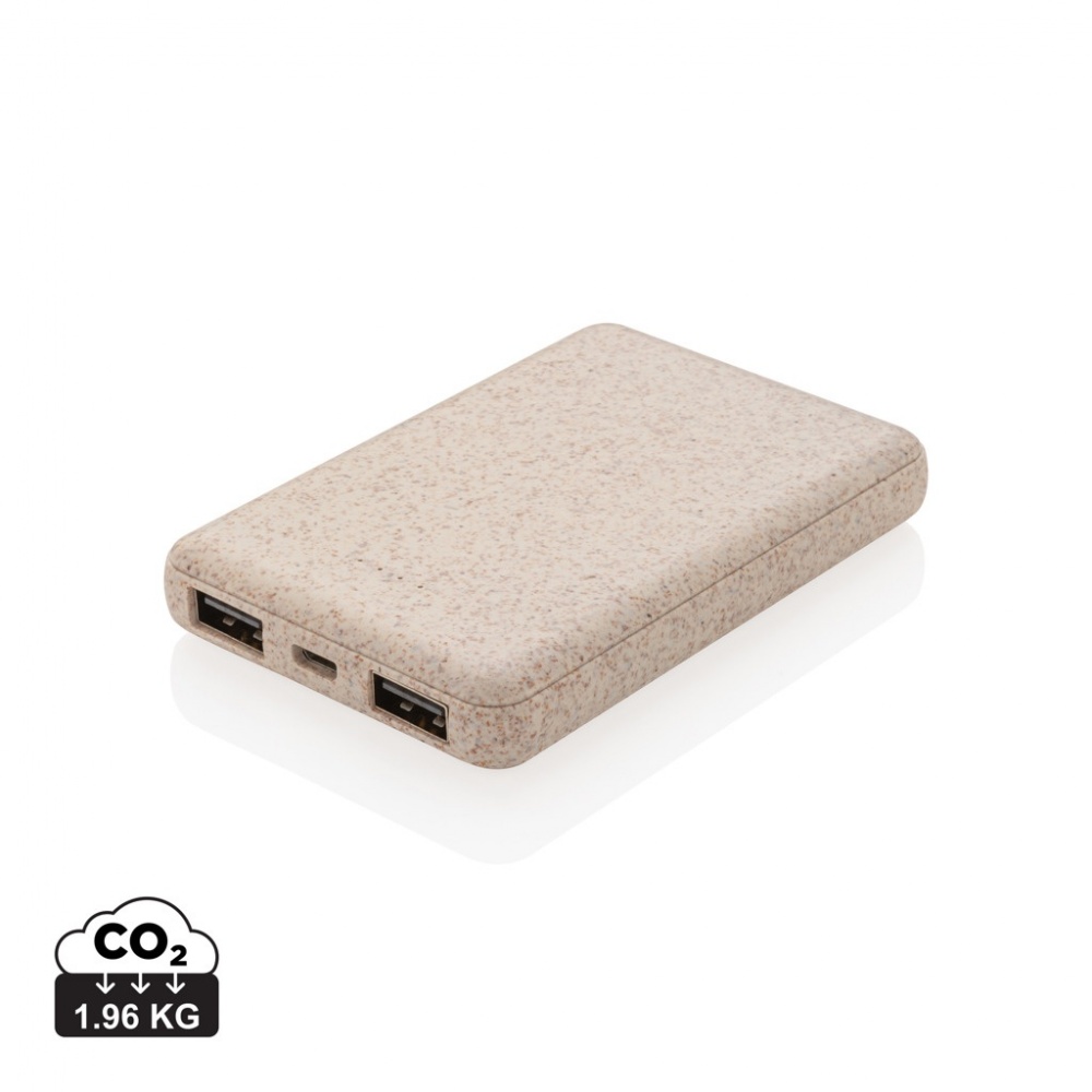 Logotrade promotional merchandise photo of: Wheat Straw 5.000 mAh Pocket Powerbank