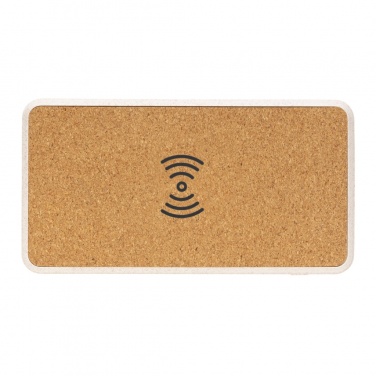 Logotrade promotional merchandise photo of: Cork and Wheat Straw 8.000 mAh 5W wireless powerbank
