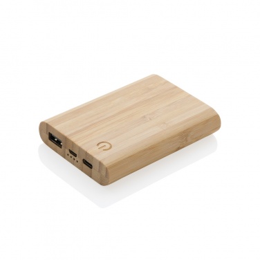Logo trade promotional giveaways image of: Bamboo 5.000 mAh powerbank