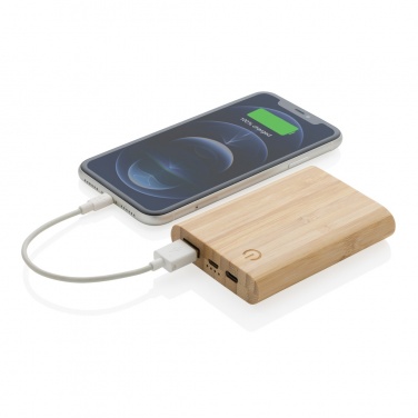 Logo trade corporate gifts image of: Bamboo 5.000 mAh powerbank