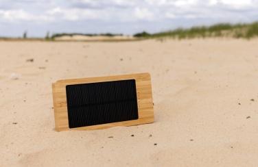 Logo trade corporate gift photo of: Sunwick 10.000 mAh Bamboo solar powerbank