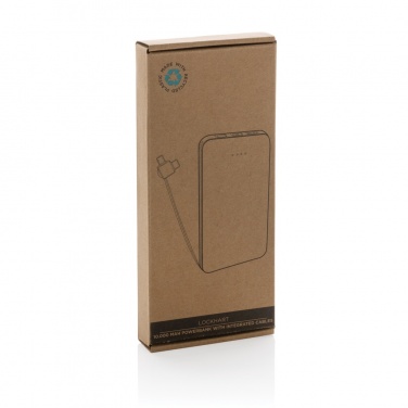 Logo trade promotional merchandise picture of: Lockhart RCS recycled plastic 10.000 with integrated cables