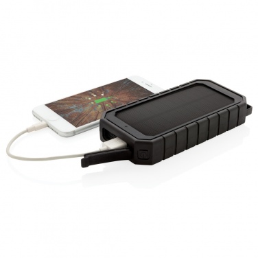Logotrade advertising product picture of: RCS recycled plastic Solar powerbank with 10W Wireless
