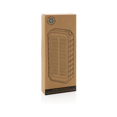 Logotrade promotional giveaway picture of: RCS recycled plastic Solar powerbank with 10W Wireless