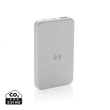Logo trade promotional merchandise image of: RCS recycled plastic 5.000 mAh 5W wireless powerbank
