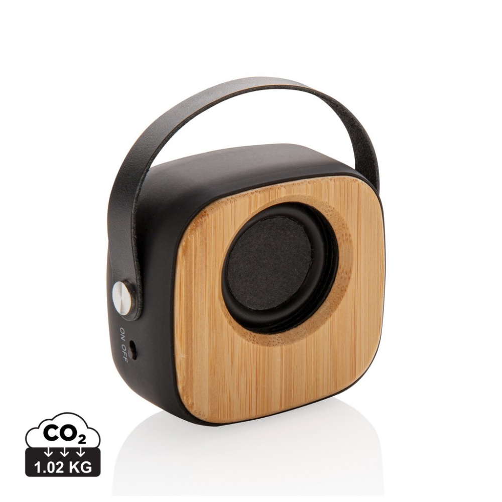 Logo trade advertising products image of: Bamboo 3W Wireless Fashion Speaker