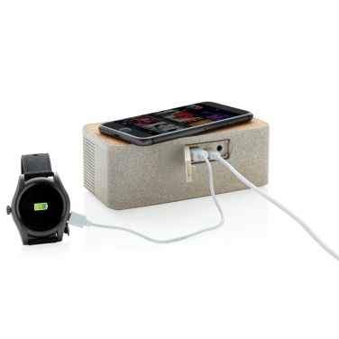Logotrade promotional product picture of: Wheatstraw wireless charging speaker