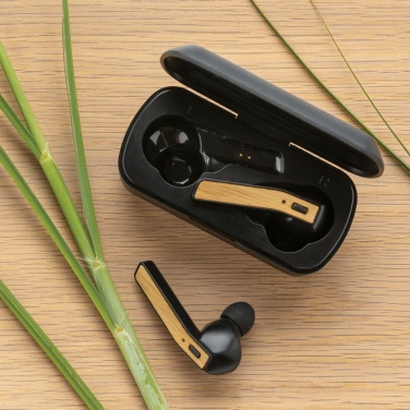 Logotrade corporate gifts photo of: Bamboo Free Flow TWS earbuds in case