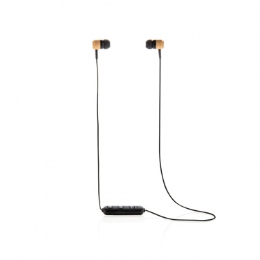 Logo trade corporate gifts picture of: Bamboo wireless earbuds