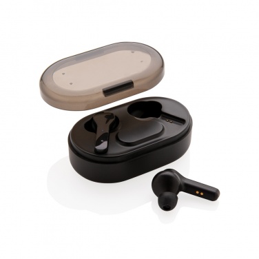 Logo trade promotional giveaway photo of: Light up logo TWS earbuds in charging case