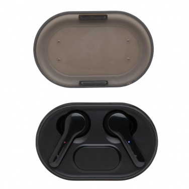 Logo trade corporate gifts picture of: Light up logo TWS earbuds in charging case