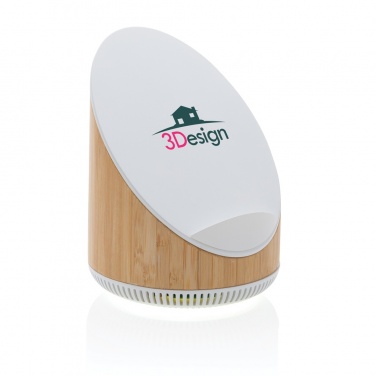 Logotrade advertising products photo of: Ovate bamboo 5W speaker with 15W wireless charger