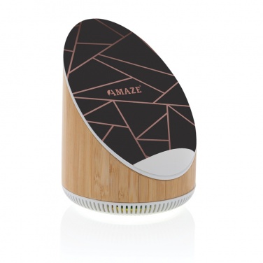Logotrade corporate gift picture of: Ovate bamboo 5W speaker with 15W wireless charger