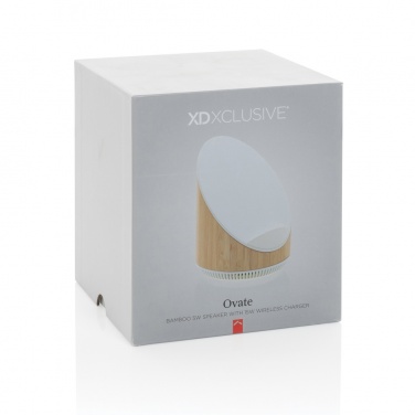 Logotrade promotional merchandise image of: Ovate bamboo 5W speaker with 15W wireless charger