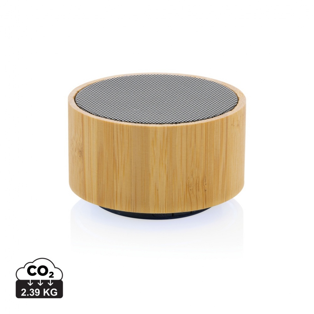 Logotrade promotional gift image of: RCS recycled plastic and bamboo 3W wireless speaker