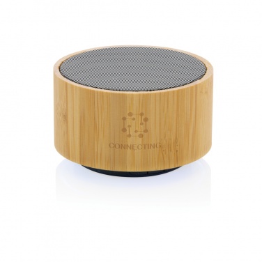 Logo trade promotional gifts picture of: RCS recycled plastic and bamboo 3W wireless speaker