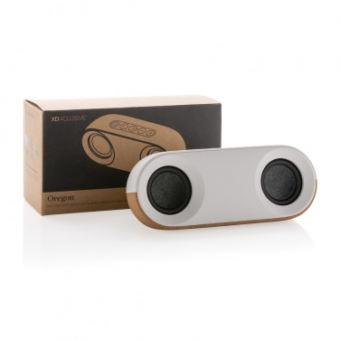 Logo trade advertising products image of: Oregon RCS recycled plastic and cork 10W speaker