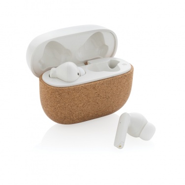 Logotrade promotional product image of: Oregon RCS recycled plastic and cork TWS earbuds