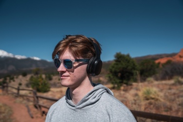 Logotrade promotional giveaway image of: RCS recycled plastic Elite Foldable wireless headphone