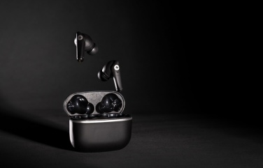 Logotrade promotional product image of: RCS recycled plastic Swiss Peak TWS earbuds 2.0