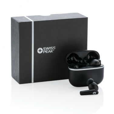 Logo trade corporate gifts image of: RCS recycled plastic Swiss Peak TWS earbuds 2.0