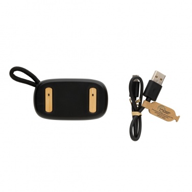 Logotrade promotional item image of: RCS recycled plastic & bamboo TWS earbuds