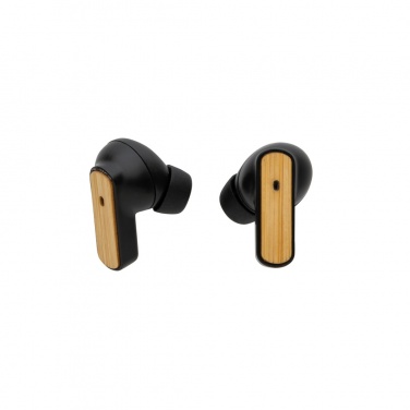 Logo trade advertising products picture of: RCS recycled plastic & bamboo TWS earbuds