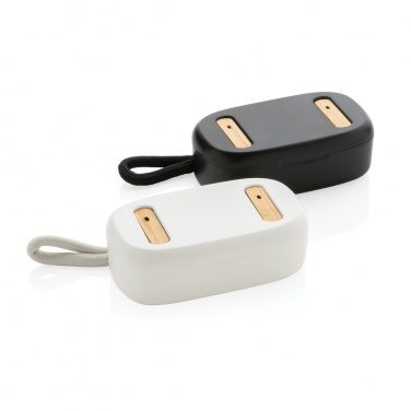 Logotrade promotional giveaways photo of: RCS recycled plastic & bamboo TWS earbuds