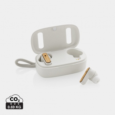 Logotrade corporate gift image of: RCS recycled plastic & bamboo TWS earbuds