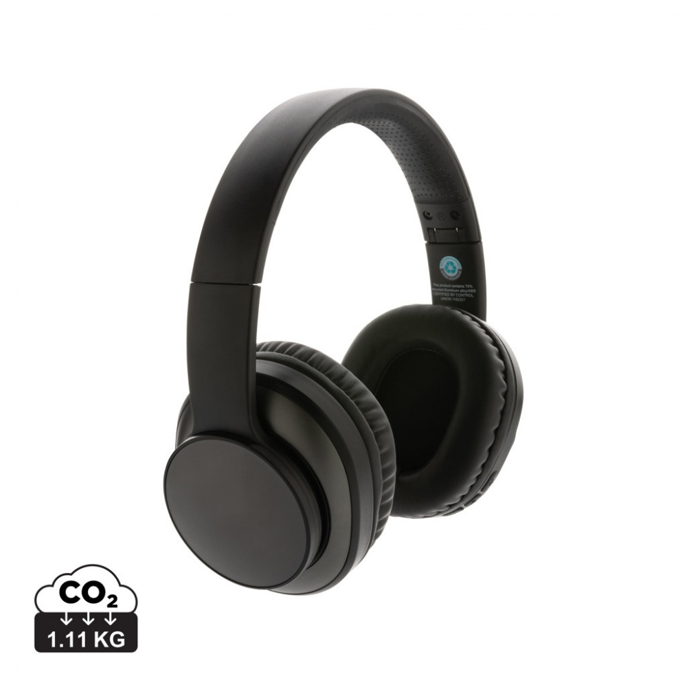 Logo trade advertising products picture of: Terra RCS recycled aluminium wireless headphone