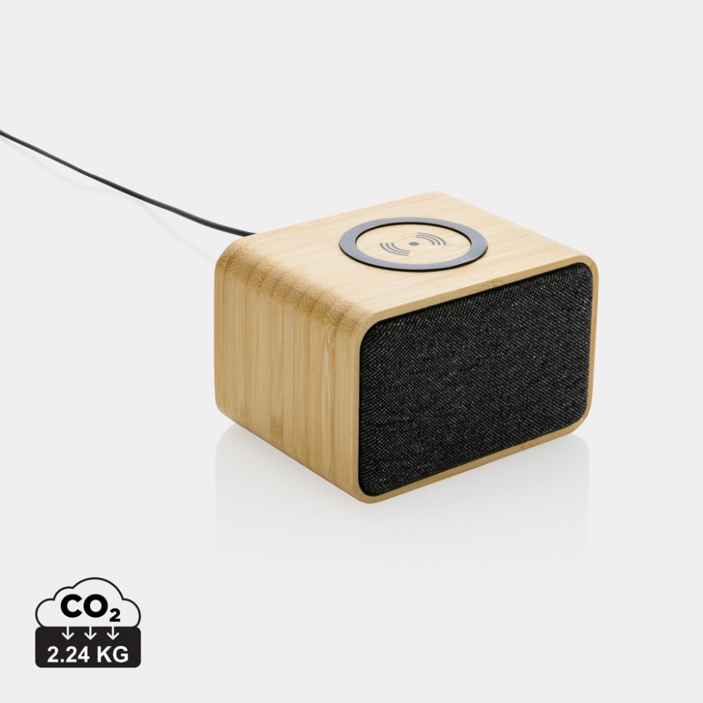 Logotrade advertising product image of: RCS Rplastic 3W speaker with bamboo 5W wireless