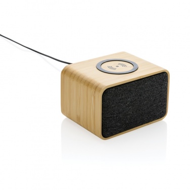 Logo trade promotional products picture of: RCS Rplastic 3W speaker with bamboo 5W wireless