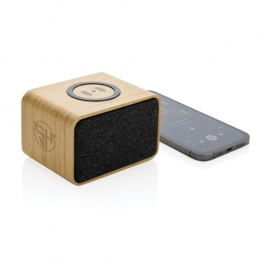 Logotrade promotional merchandise image of: RCS Rplastic 3W speaker with bamboo 5W wireless