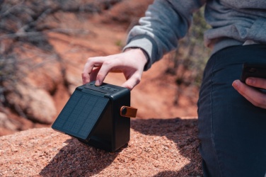 Logo trade promotional gift photo of: Skywave RCS recycled plastic solar speaker 12W