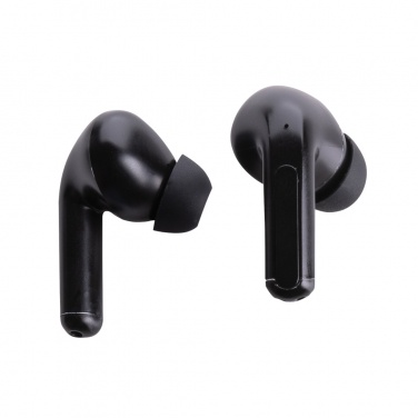 Logo trade promotional giveaways picture of: Skywave RCS recycled plastic solar earbuds