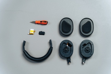 Logo trade corporate gifts image of: Irvine RCS recycled and repairable ANC wireless headphone