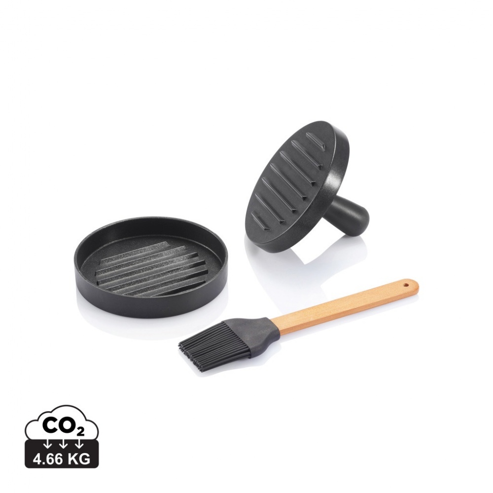 Logotrade promotional giveaway picture of: BBQ set with hamburger press and brush