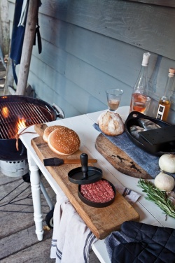 Logo trade advertising product photo of: BBQ set with hamburger press and brush