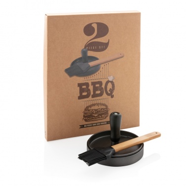 Logotrade advertising products photo of: BBQ set with hamburger press and brush