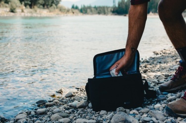 Logo trade promotional giveaways image of: Swiss Peak AWARE™ 1200D deluxe 8 can cooler bag