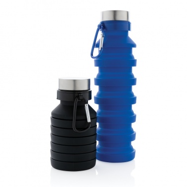 Logo trade promotional merchandise picture of: Leakproof collapsible silicone bottle with lid